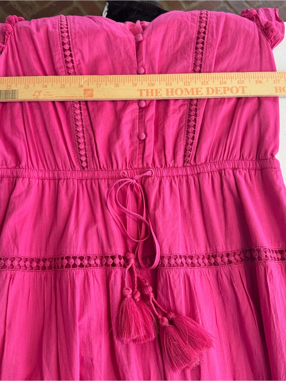 J. Crew Flamingo Pink Pom Pom Cotton Voile Midi Dress Size 12 vacation resort - Picture 7 of 9